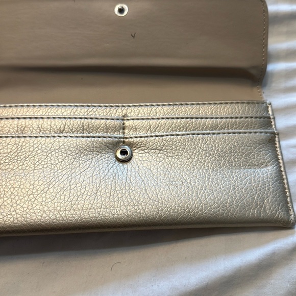 New York & Company Gold Wallet with Flap-Over Design - Picture 2 of 3